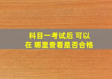 科目一考试后 可以在 哪里查看是否合格